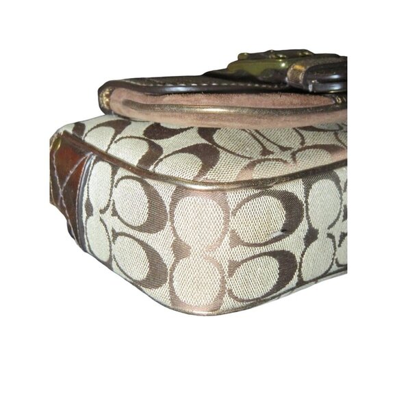 Coach 2004 Special Edition Signature C Khaki Bronze Canvas Suede & Leather Buckl - Picture 13 of 15